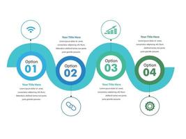 plantilla de diseño infográfico de ilustración vectorial con iconos y 4 opciones o pasos. se puede utilizar para procesos, presentaciones, diseño, banner, gráfico de información vector