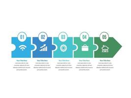 plantilla de diseño infográfico de ilustración vectorial con iconos y 5 opciones o pasos. se puede utilizar para procesos, presentaciones, diseño, banner, gráfico de información. vector