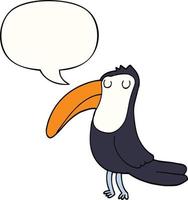 cartoon toucan and speech bubble vector