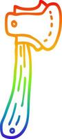 rainbow gradient line drawing cartoon long axe vector