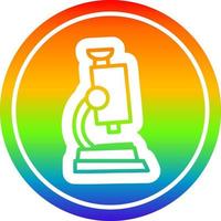 microscope and slide circular in rainbow spectrum vector