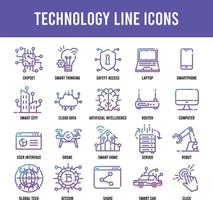 iconos de gradiente de tecnología vector