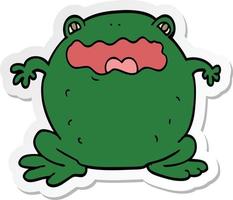 sticker of a cartoon toad vector