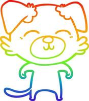 rainbow gradient line drawing cartoon dog vector