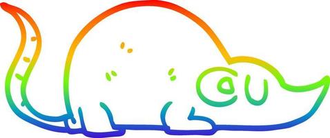 rainbow gradient line drawing cartoon mouse vector