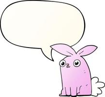 cartoon bunny rabbit and speech bubble in smooth gradient style vector