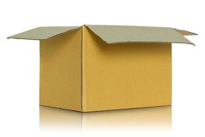 opened cardboard box isolated on white background photo