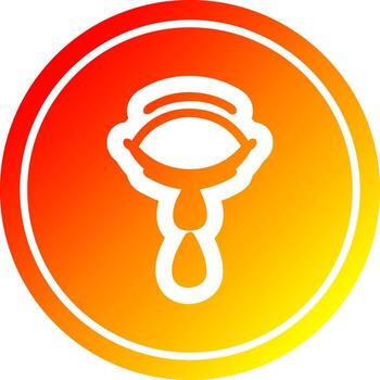 ojo lloroso circular en espectro de gradiente caliente vector