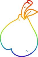 rainbow gradient line drawing cartoon pear vector