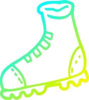 cold gradient line drawing cartoon walking boot vector