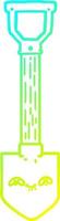 cold gradient line drawing cartoon shovel vector