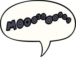 cartoon moo noise and speech bubble vector