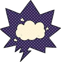 cartoon cloud and speech bubble in comic book style vector