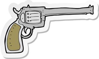 sticker of a cartoon gun vector