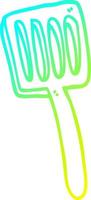 cold gradient line drawing cartoon food spatula vector