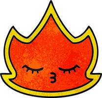 retro grunge texture cartoon fire vector