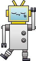 gradient shaded cartoon crying robot vector