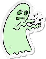 sticker of a cartoon ghost vector