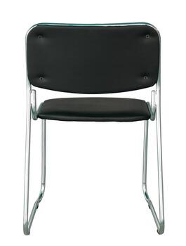 vista trasera de una silla moderna negra aislada en blanco con un camino de recorte foto