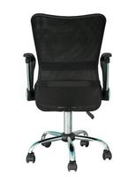 back view of black office chair isolated on white with clipping path photo