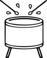 line drawing cartoon drum vector