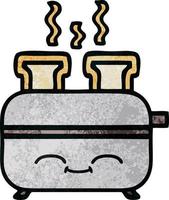 retro grunge texture cartoon of a toaster vector