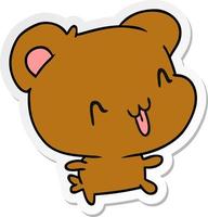 sticker cartoon kawaii cute happy bear vector