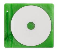 Blank DVD case and disc isolated on white photo