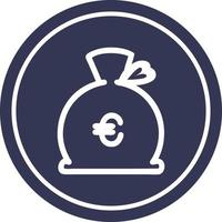 money sack circular icon vector