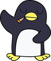 pingüino de dibujos animados dibujados a mano peculiar vector