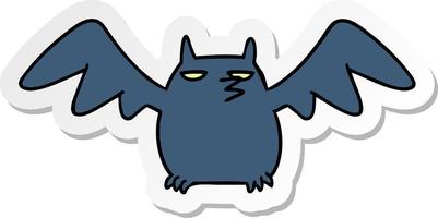 sticker cartoon doodle of a night bat vector