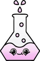 gradient shaded cartoon science beaker vector