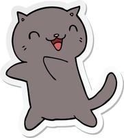 sticker of a cartoon cat vector