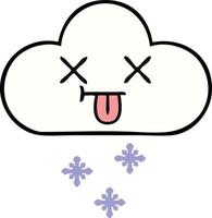linda nube de nieve de dibujos animados vector