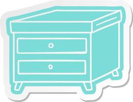 cartoon sticker of a bedside table vector