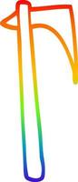 rainbow gradient line drawing cartoon sharp axe vector