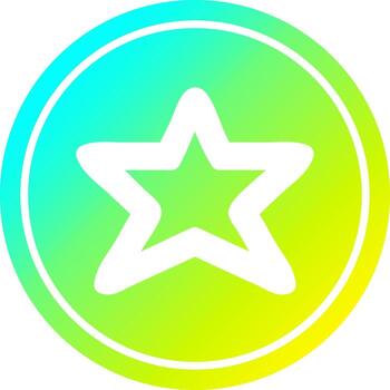 star shape circular in cold gradient spectrum vector