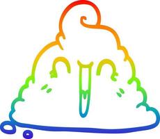 rainbow gradient line drawing cartoon poop vector