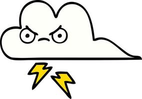 cute cartoon thunder cloud vector