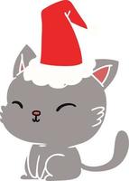 christmas cartoon of kawaii cat vector