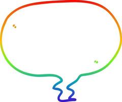 burbuja de discurso de dibujos animados de dibujo de línea de degradado de arco iris vector