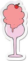 sticker of a cartoon ice cream desert vector