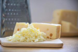 Beautiful cheeses in the kitchen - cheese food preparing concept photo