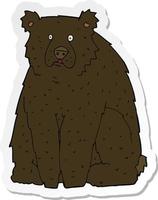 sticker of a cartoon funny black bear vector