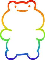 rainbow gradient line drawing funny cartoon frog vector