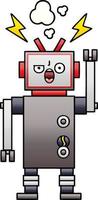 gradient shaded cartoon broken robot vector