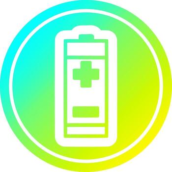 battery circular in cold gradient spectrum vector