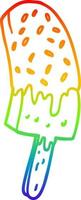 paleta de helado de dibujos animados de dibujo de línea de gradiente de arco iris vector