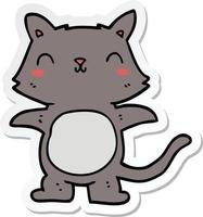 sticker of a cartoon cat vector