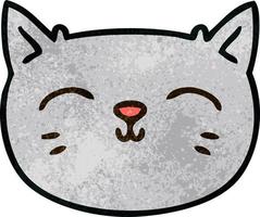 quirky hand drawn cartoon cat face vector